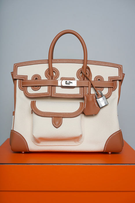 Hermes Birkin 25 Cargo in Vanilla/Gold Phw (Brand New)