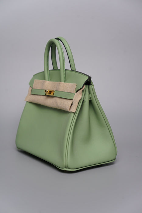 Hermes Birkin 25 in Vert Criquet Swift Ghw (Brand New)