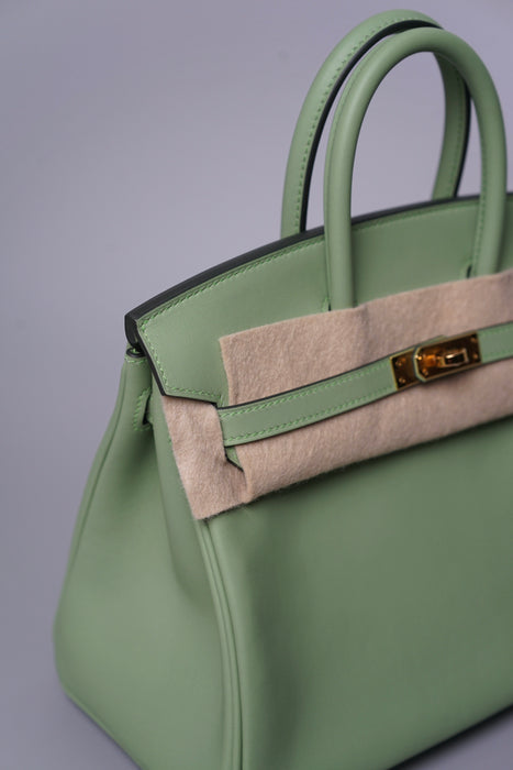 Hermes Birkin 25 in Vert Criquet Swift Ghw (Brand New)