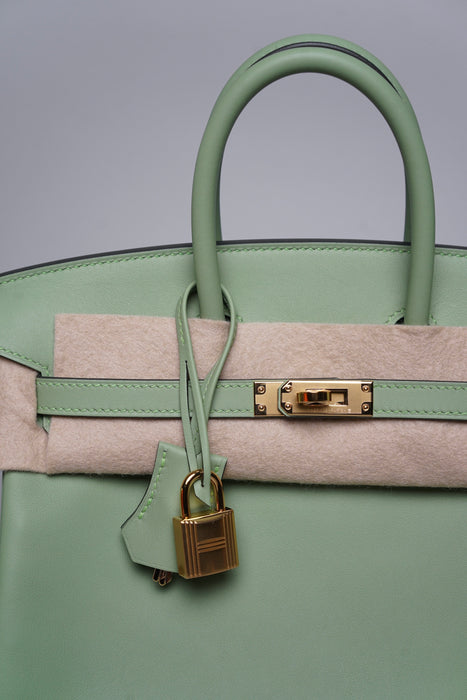 Hermes Birkin 25 in Vert Criquet Swift Ghw (Brand New)