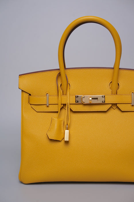 Hermes Birkin 30 in Jaune Ambre Epsom Ghw (Brand New)
