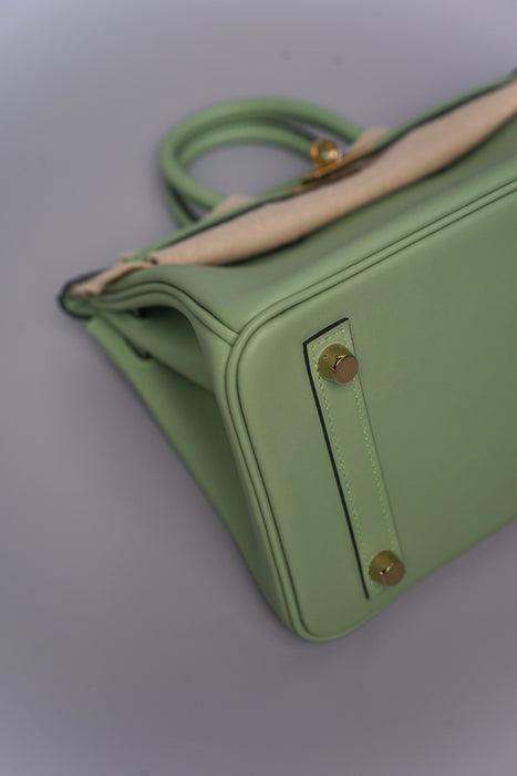 Hermes Birkin 25 in Vert Criquet Swift Ghw (Brand New)