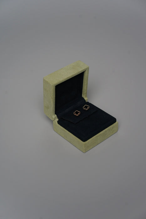 VCA Sweet Alhambra Earrings in Onyx, Yellow Gold