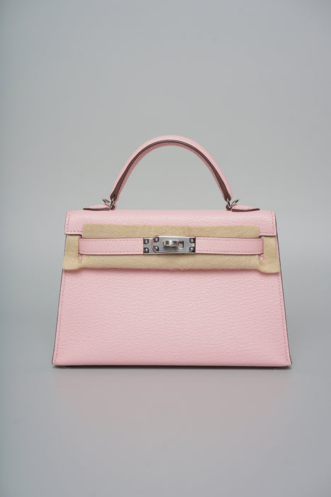 Hermes Kelly 20 HSS in Rose Sakura Chevre Phw (Brand New)
