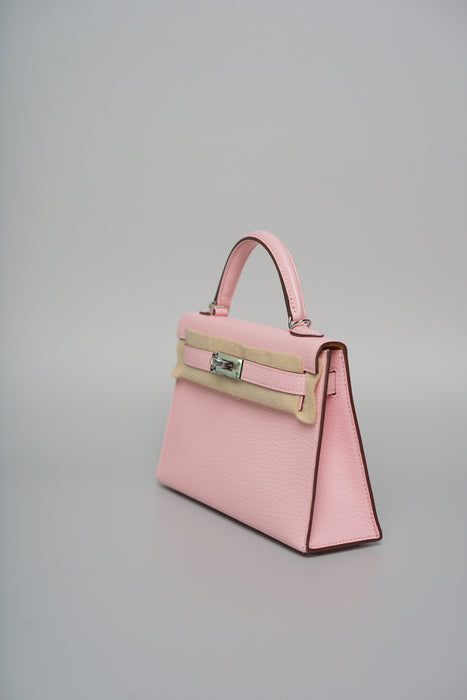 Hermes Kelly 20 HSS in Rose Sakura Chevre Phw (Brand New)