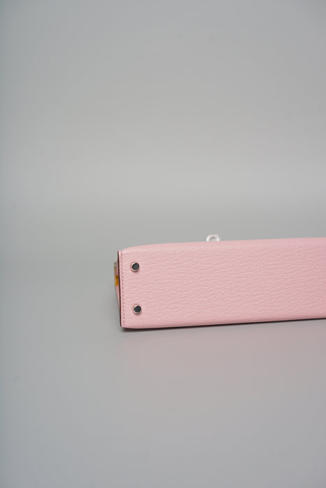Hermes Kelly 20 HSS in Rose Sakura Chevre Phw (Brand New)