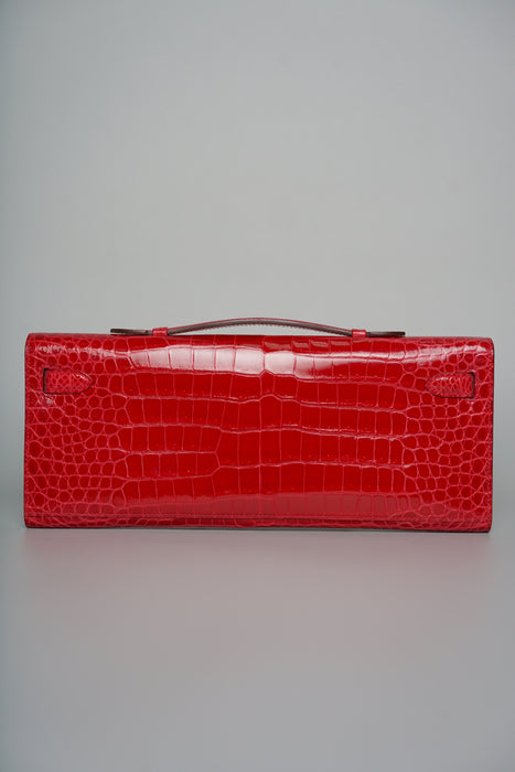 Hermes Kelly Cut in Braise Shiny Porosus Ghw