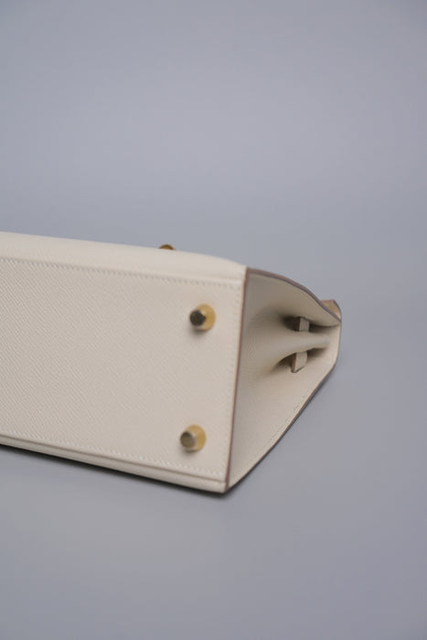 Hermes Kelly 25 Sellier in Craie Epsom Ghw (Brand New)