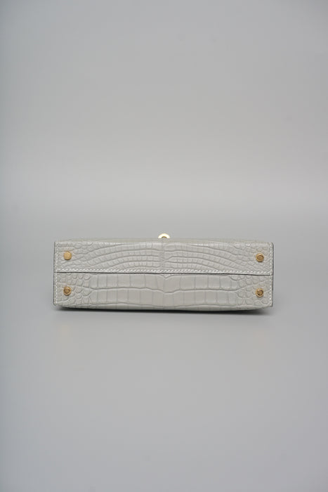 Hermes Kelly 20  HSS in Gris Perle x Black Matte Alligator Ghw (Brand new)