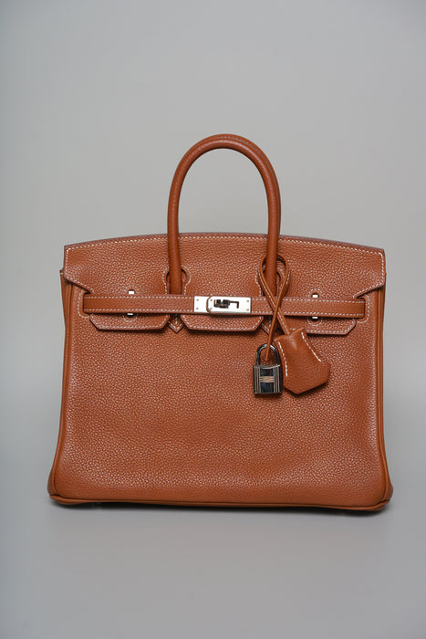 Hermes Birkin 25 in Fauve Barenia Phw