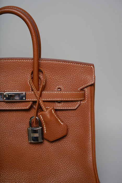 Hermes Birkin 25 in Fauve Barenia Phw