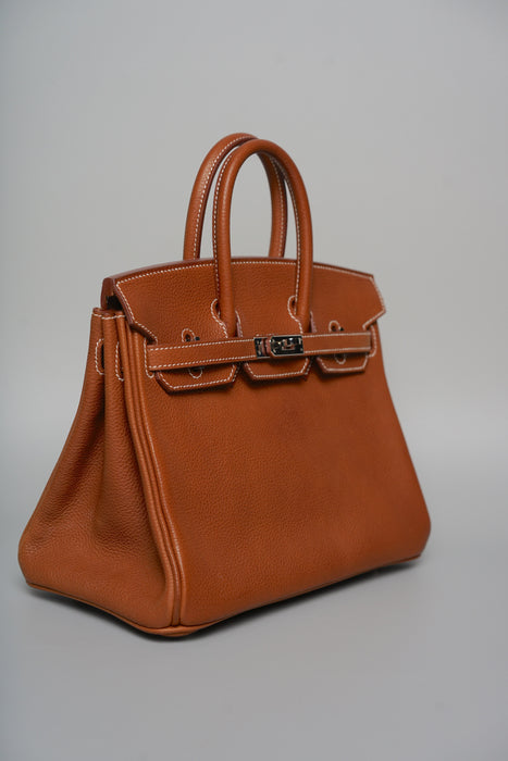 Hermes Birkin 25 in Fauve Barenia Phw