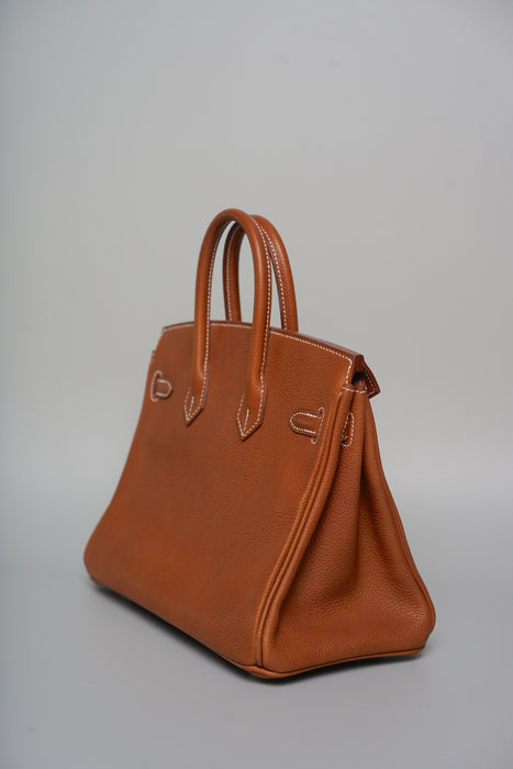 Hermes Birkin 25 in Fauve Barenia Phw
