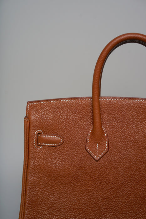 Hermes Birkin 25 in Fauve Barenia Phw