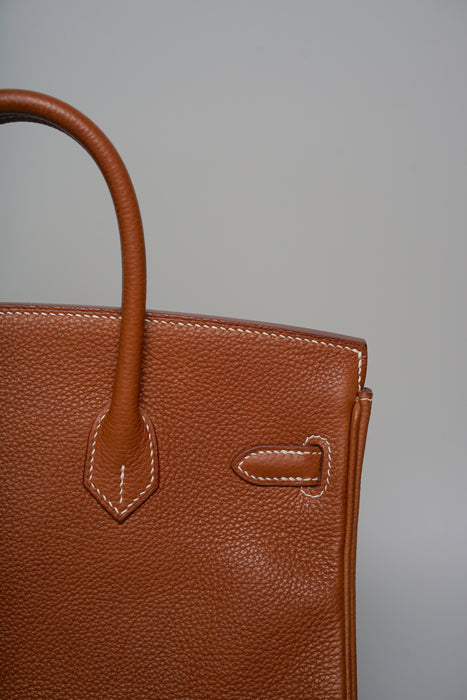Hermes Birkin 25 in Fauve Barenia Phw