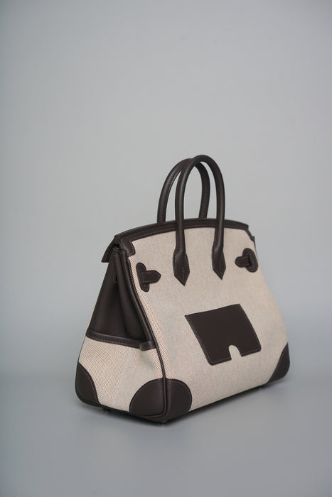 Hermes Birkin 25 Cargo in Bai Brun x Ecru Phw (Brand New)