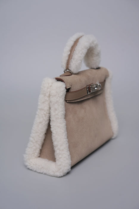 Hermes Kelly 20 Teddy Grizzly in Gris Caillou/Ecru/Etoupe Phw