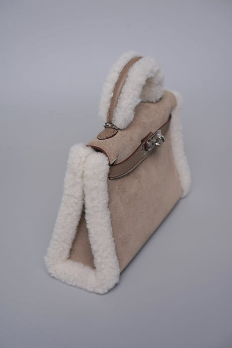 Hermes Kelly 20 Teddy Grizzly in Gris Caillou/Ecru/Etoupe Phw