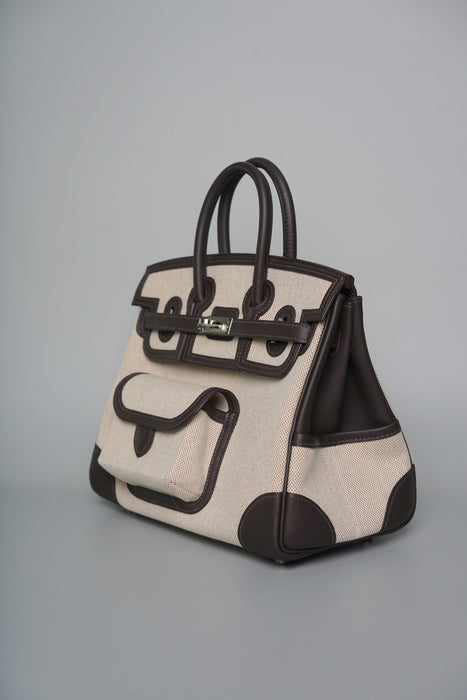 Hermes Birkin 25 Cargo in Bai Brun x Ecru Phw (Brand New)