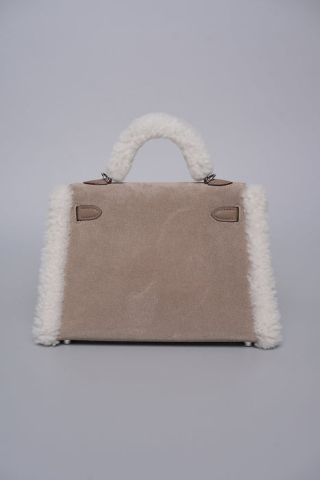 Hermes Kelly 20 Teddy Grizzly in Gris Caillou/Ecru/Etoupe Phw