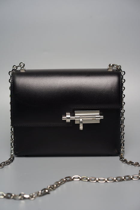 Hermes Mini Verrou in Noir Box Calf Phw