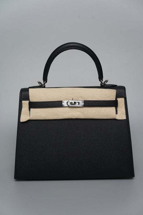 Hermes Kelly 25 Sellier in Noir Phw