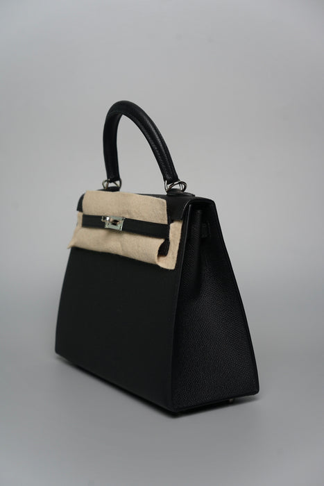 Hermes Kelly 25 Sellier in Noir Phw