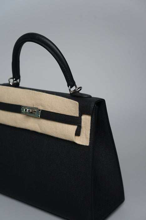 Hermes Kelly 25 Sellier in Noir Phw