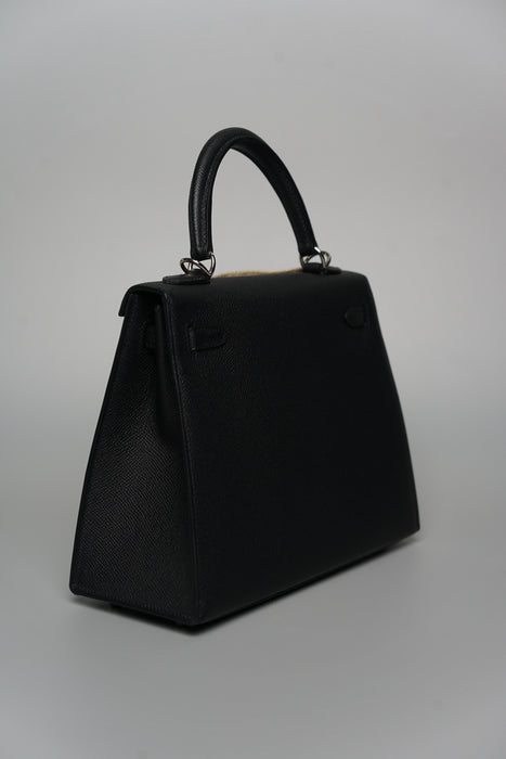 Hermes Kelly 25 Sellier in Noir Phw