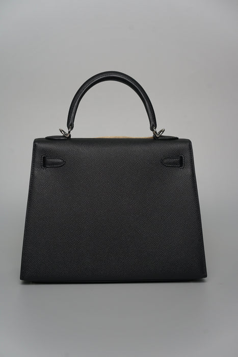 Hermes Kelly 25 Sellier in Noir Phw