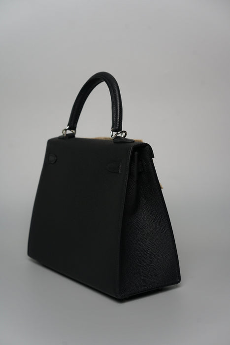 Hermes Kelly 25 Sellier in Noir Phw