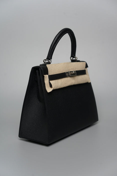 Hermes Kelly 25 Sellier in Noir Phw