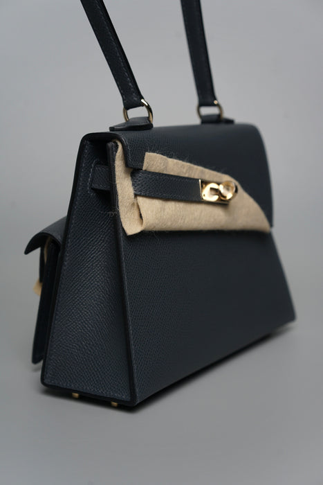 Hermes Kelly Sellier Desordre in Gris Misty Permabrass (Brand New)