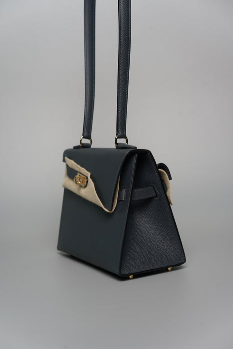 Hermes Kelly Sellier Desordre in Gris Misty Permabrass (Brand New)
