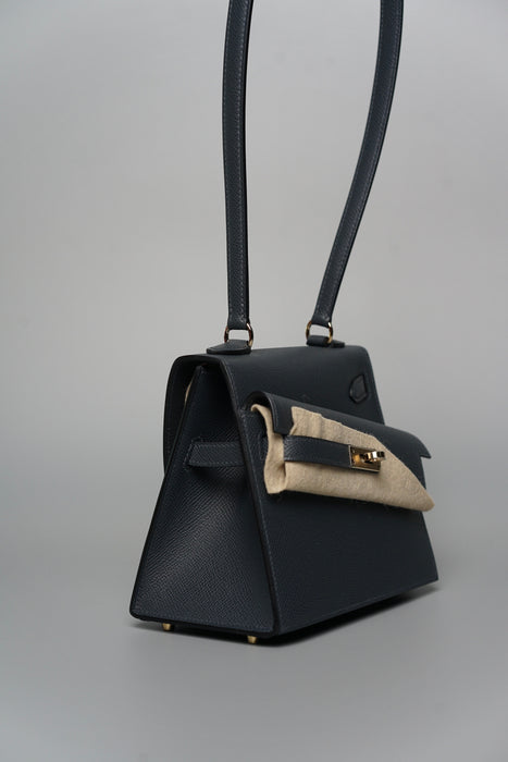 Hermes Kelly Sellier Desordre in Gris Misty Permabrass (Brand New)