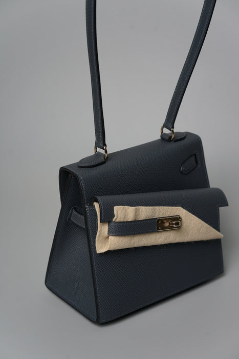 Hermes Kelly Sellier Desordre in Gris Misty Permabrass (Brand New)