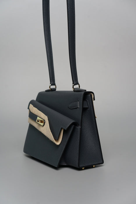 Hermes Kelly Sellier Desordre in Gris Misty Permabrass (Brand New)