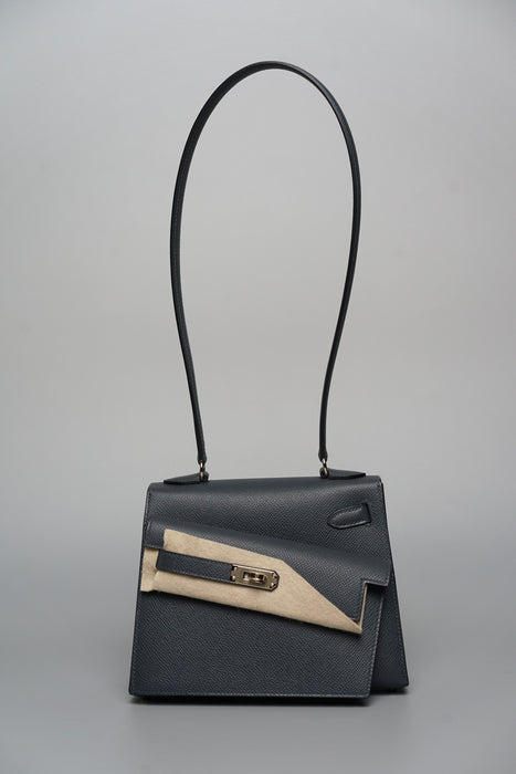Hermes Kelly Sellier Desordre in Gris Misty Permabrass (Brand New)