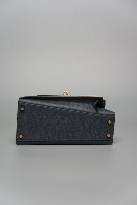 Hermes Kelly Sellier Desordre in Gris Misty Permabrass (Brand New)