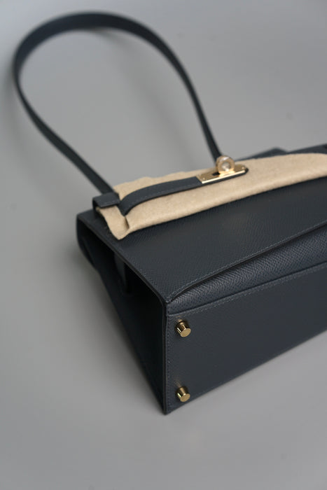 Hermes Kelly Sellier Desordre in Gris Misty Permabrass (Brand New)