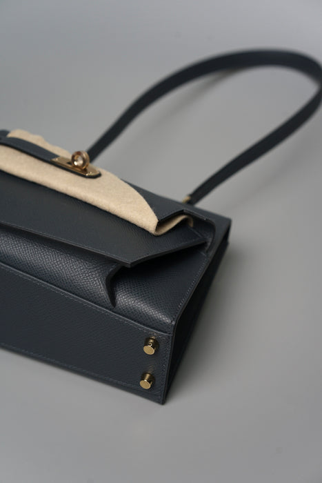 Hermes Kelly Sellier Desordre in Gris Misty Permabrass (Brand New)