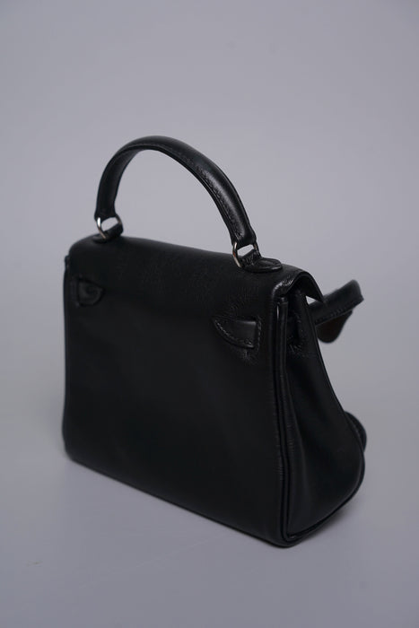 Hermes Qian Xi Kelly Dole in Noir/Chocolate Gulliver Phw