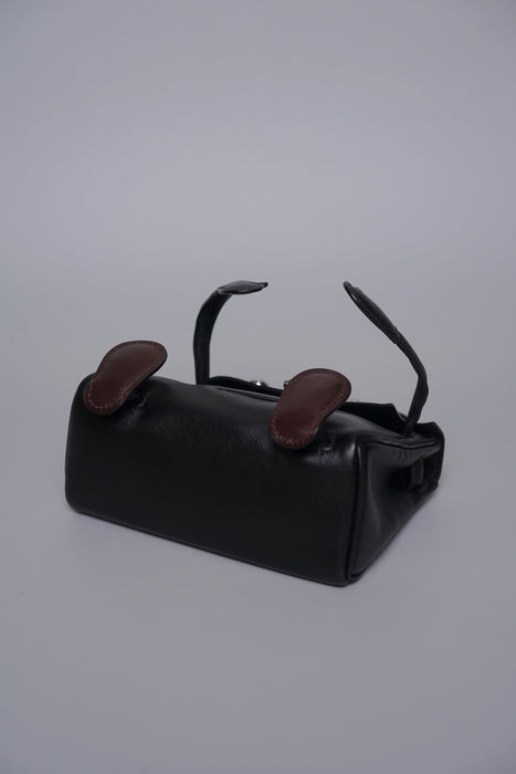 Hermes Qian Xi Kelly Dole in Noir/Chocolate Gulliver Phw
