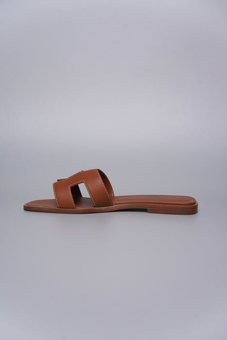Hermes Oran Sandals in Gold Size 37.5 (Brand New)