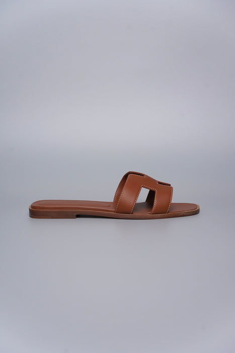 Hermes Oran Sandals in Gold Size 37.5 (Brand New)