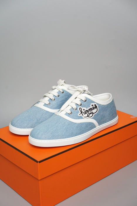 Hermes Innocent Denim Sneaker in Bleu Clair / Blanc Size 39 (Brand New)