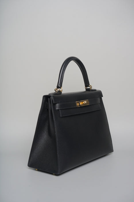 Hermes Kelly II Sellier 28 in Noir Epsom Phw