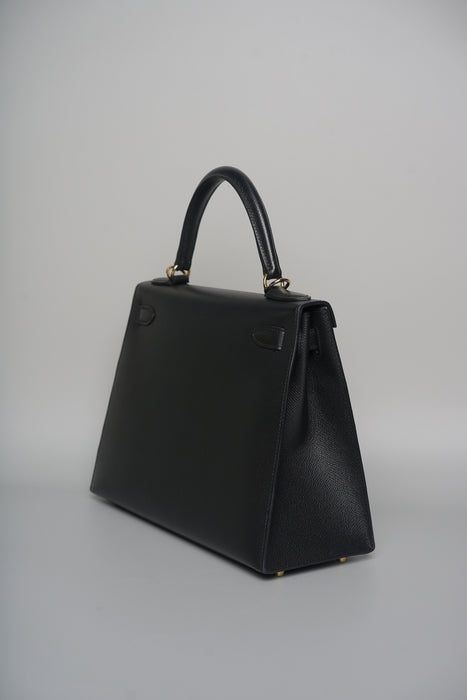 Hermes Kelly II Sellier 28 in Noir Epsom Phw