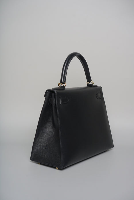 Hermes Kelly II Sellier 28 in Noir Epsom Phw