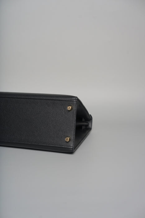 Hermes Kelly II Sellier 28 in Noir Epsom Phw